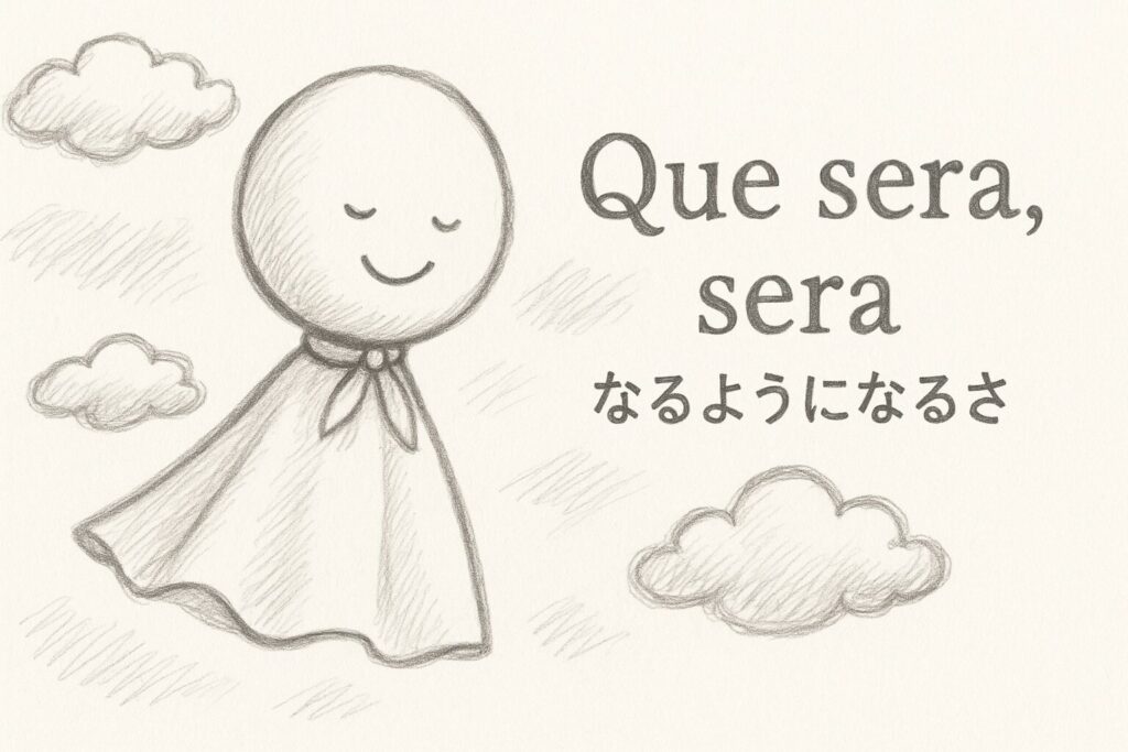 「Que Sera, Sera(ケ・セラ・セラ)」の優しい気持ちを表すイラスト。