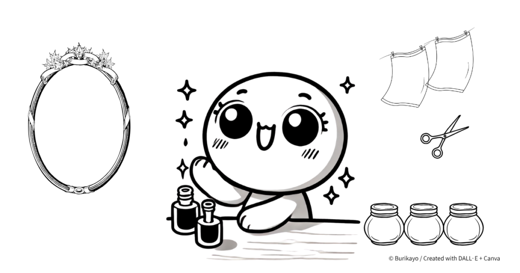 I got my hair cut” をイメージしたキャラクターのイラスト