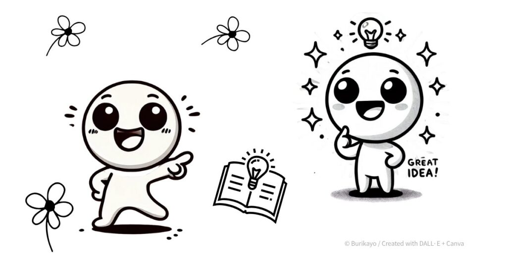 英語フレーズ “That’s a great idea!” の意味と使い方を紹介するイラスト