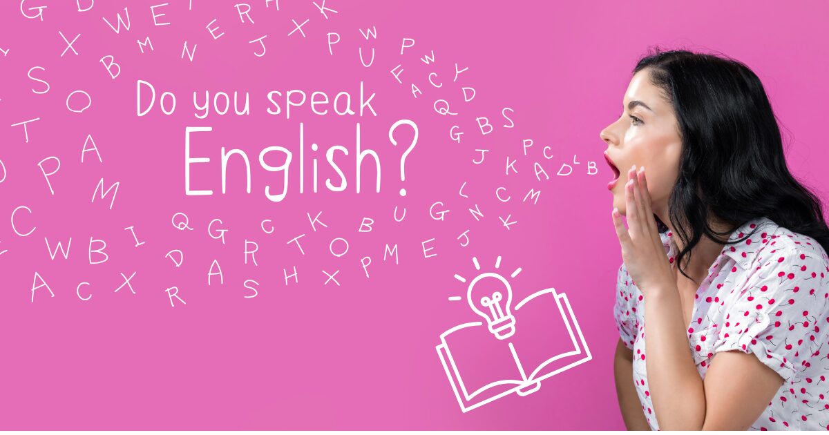 英語について考えている女性の画僧