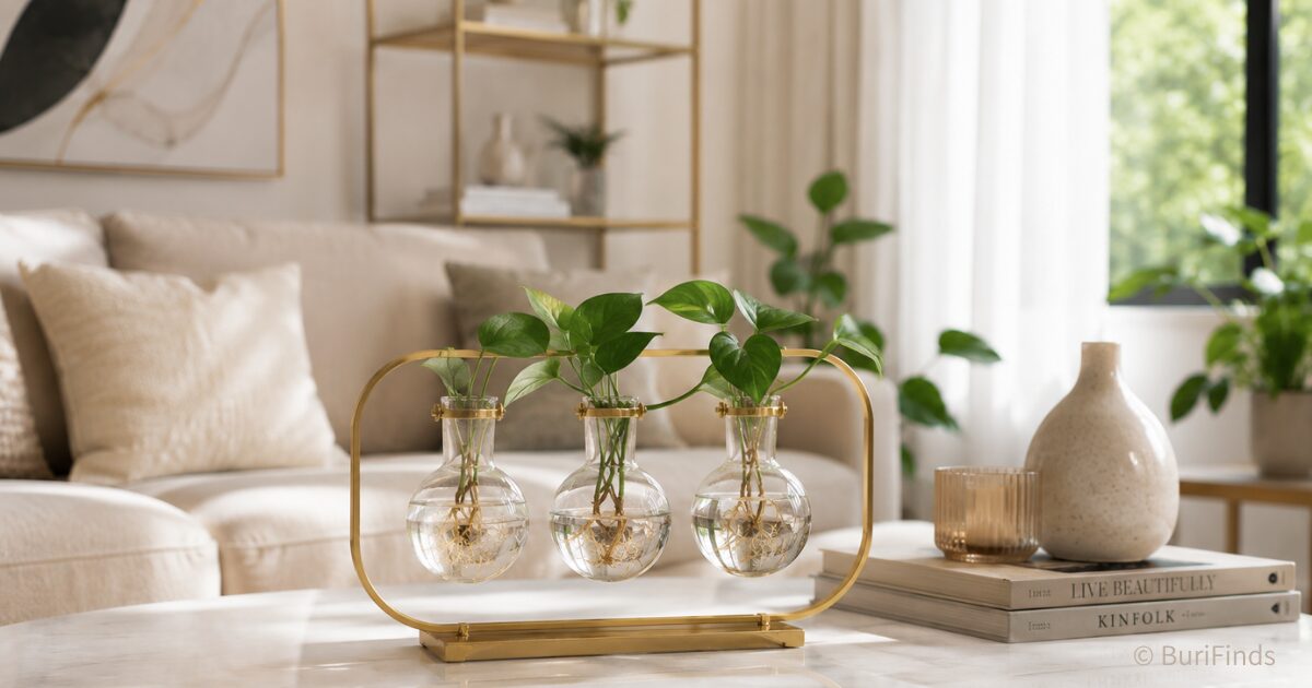 Modern glass planter decor