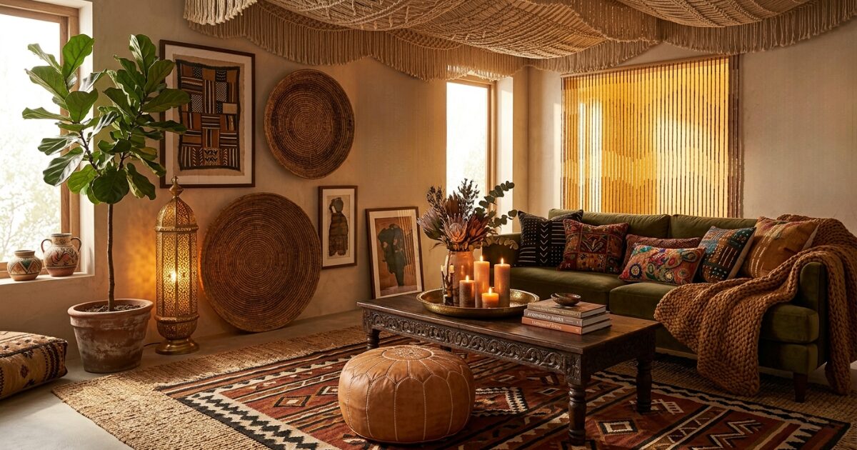 boho living room decor finds